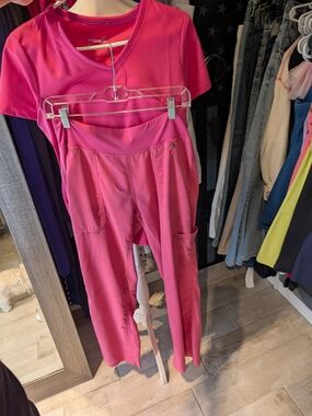 Healing Hands Yoga Brand Hot Pink Women's Scrub Pants
